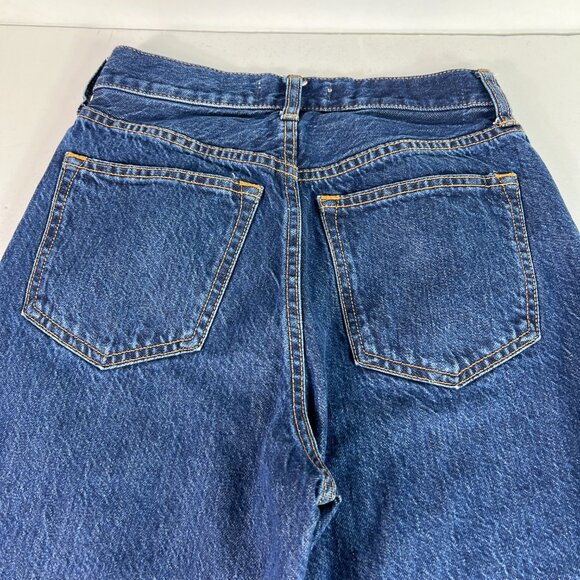 Abercrombie Fitch Jeans Women's 26x28* Loose High Rise Dark Blue Denim Tag 24S - Picture 10 of 16